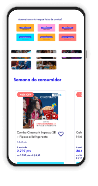 Celular com o app Uau CAIXA